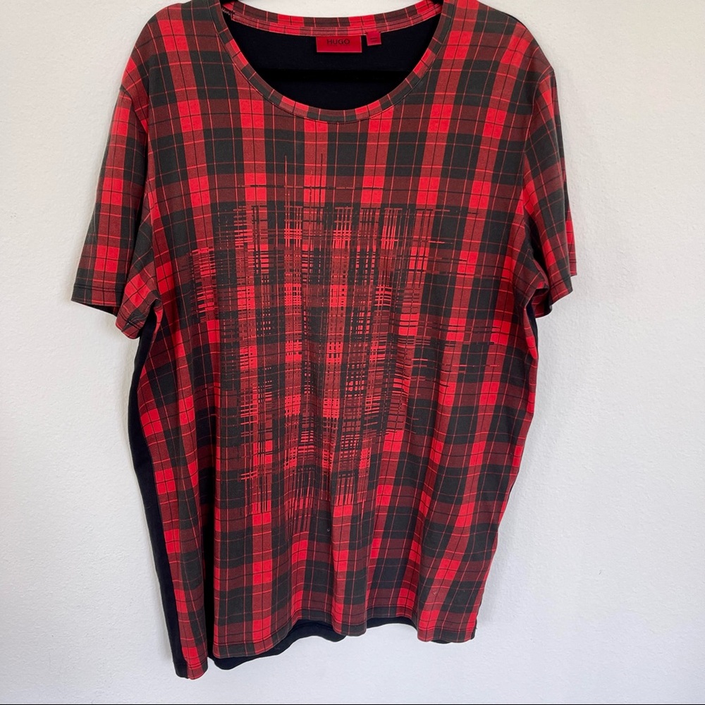 Hugo Boss Red/Black Plaid Tee